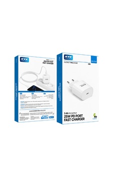 Kvk 25w Pd Type-c Hızlı Şarj Adaptörü Beyaz Kvk-ts43 Kvk 25w Pd Type-c Hızlı Şarj Adaptörü Beyaz Kvk-ts43