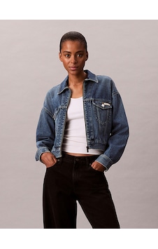 Calvin Klein Denım Cropped Jacket Mavi Kadın Kot Ceket Calvin Klein Denım Cropped Jacket Mavi Kadın Kot Ceket