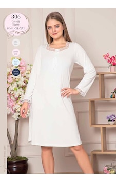 Limissi 306 Ecru Hamile Lohusa Gecelik Limissi 306 Ecru Hamile Lohusa Gecelik