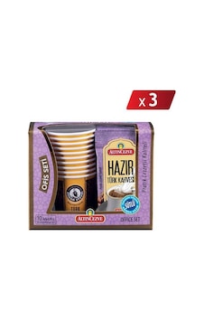 Altın Cezve Hazır Türk Kahvesi Ofis Seti Sütlü 3'lü 10 x 11 G Altın Cezve Hazır Türk Kahvesi Ofis Seti Sütlü 3'lü 10 x 11 G
