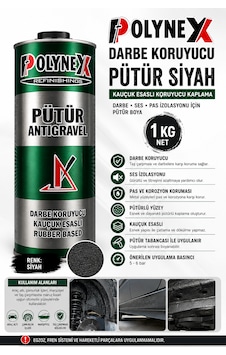 Polynex Darbe Koruyucu Pütür Siyah Kauçuk Esaslı Darbe Ses Pas İzalasyonu İçin Pütür Oto Boya 1 Kg