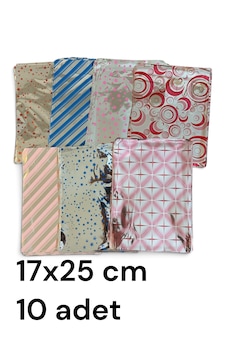 Hediye Paketi 17x25cm 10 Adet Kendinden Bantlı Yapışkanlı Metalize Hediye Poşeti 10pcs Hediye Paketi 17x25cm 10 Adet Kendinden Bantlı Yapışkanlı Metalize Hediye Poşeti 10pcs
