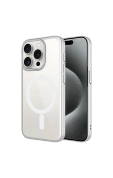 Apple iPhone Uyumlu 15 Pro Kılıf Wireless Şarj Özellikli Sert Pc Zore Mat Riksos M-safe Kapak Gümüş Apple iPhone Uyumlu 15 Pro Kılıf Wireless Şarj Özellikli Sert Pc Zore Mat Riksos M-safe Kapak Gümüş