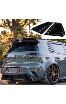 Vw Golf 6 2008-2012 Kelebek Cam Vizörü Kaplaması GTI Logolu Piano Black Vw Golf 6 2008-2012 Kelebek Cam Vizörü Kaplaması GTI Logolu Piano Black