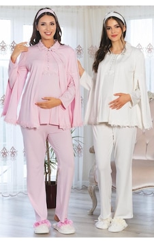Mecit Pijama Mecit 5104 Pelerinli Hamile Lohusa 3 Lü Pijama Sabahlık Takım Mecit Pijama Mecit 5104 Pelerinli Hamile Lohusa 3 Lü Pijama Sabahlık Takım