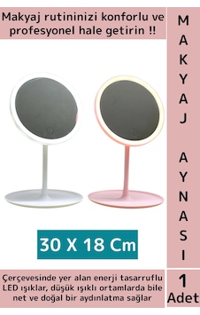 Premium Profesyonel Ev Kuaför Kullanım Hediyelik Şık Yuvarlak Led Işıklı Makyaj Aynası 30 X 18 Cm Çok Renkli Premium Profesyonel Ev Kuaför Kullanım Hediyelik Şık Yuvarlak Led Işıklı Makyaj Aynası 30 X 18 Cm Çok Renkli