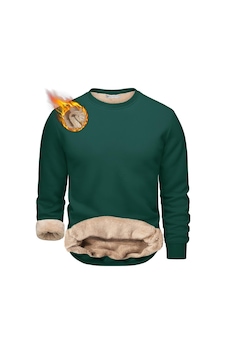 Ghassy Co. Erkek Ultra Termal Sherpa Peluş Astarlı Bisiklet Yaka Sweatshirt Yeşil Ghassy Co. Erkek Ultra Termal Sherpa Peluş Astarlı Bisiklet Yaka Sweatshirt Yeşil