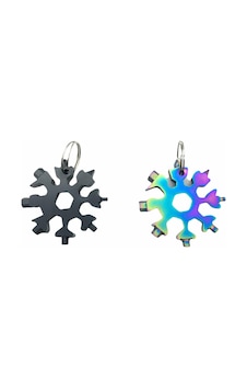 Emg Snow Edc Tool Hrd-143 8-başlı 19-fonksiyonlu Alyan Seti Anahtarlık Kar Tanesi Modeli Yuvarlak - 10'li Paket