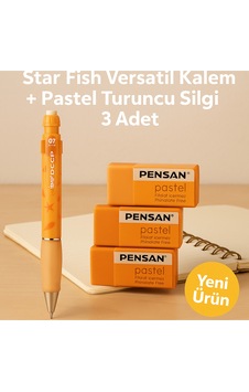 Star Fish Versatil Kalem + Pastel Mor Silgi 3 Adet Star Fish Turuncu Star Fish Versatil Kalem + Pastel Mor Silgi 3 Adet Star Fish Turuncu