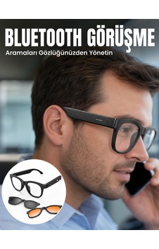 Hmngoxx Yapay Zekâ Destekli Kablosuz Akıllı Gözlük Bluetooth Görüşme Müzik Dinleme Ve Manyetik Şarj Özellikli Hmngoxx Yapay Zekâ Destekli Kablosuz Akıllı Gözlük Bluetooth Görüşme Müzik Dinleme Ve Manyetik Şarj Özellikli