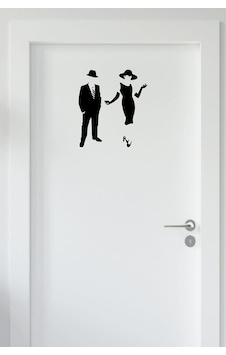 Wc Kapı Bay Sticker - Duvar Sticker 25 Cm