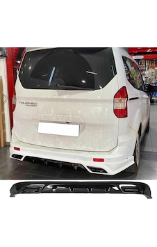 Ford Tourneo Courier Egzoz Görünümlü Arka Ek Plastik Siyah Difüzör Arka-bodykit-ek-karlık Ford Tourneo Courier Egzoz Görünümlü Arka Ek Plastik Siyah Difüzör Arka-bodykit-ek-karlık