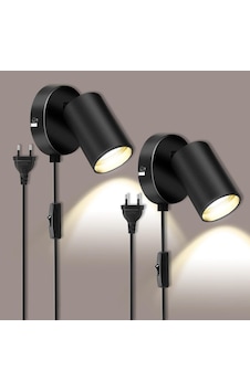 Rsylight Metal Mafsallı Siyah Spot Armatür Aplik Kablolu Fişli Beyaz Led Ampullü Siyah Rsylight Metal Mafsallı Siyah Spot Armatür Aplik Kablolu Fişli Beyaz Led Ampullü Siyah