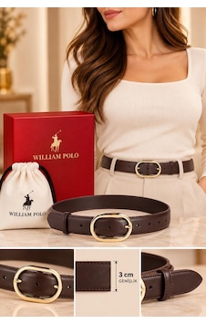 Williampolo Asya Hakiki Deri Gold Toka Kahverengi Kadın Kemer Williampolo Asya Hakiki Deri Gold Toka Kahverengi Kadın Kemer