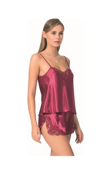 Atyticaret Kadın Şık Tasarım Yumuşak Dokulu Dantel İşlemeli Bordo Saten Babydoll Şort Takımı Atyticaret Kadın Şık Tasarım Yumuşak Dokulu Dantel İşlemeli Bordo Saten Babydoll Şort Takımı