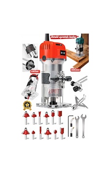 Yeni Nesil Ahşap 6mm Freze Makinesi Pro Seri, 6 Kademe Devir Ayarlı, 12 Uç Dahil Profesyonel Set Yeni Nesil Ahşap 6mm Freze Makinesi Pro Seri, 6 Kademe Devir Ayarlı, 12 Uç Dahil Profesyonel Set