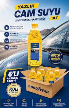 Goodyear Goodyear 6'lı Yazlık Cam Suyu 3 Lt 18 Litre Goodyear Goodyear 6'lı Yazlık Cam Suyu 3 Lt 18 Litre