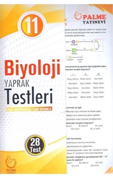 11 Sınıf Biyoloji Yaprak Test Palme Yayınları 11 Sınıf Biyoloji Yaprak Test Palme Yayınları