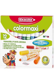Fibracolor Colormaxi Yıkanabilir Su Bazlı Jumbo Keçeli Kalem 12 R Fibracolor Colormaxi Yıkanabilir Su Bazlı Jumbo Keçeli Kalem 12 R