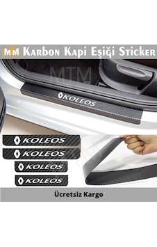 Renault Koleos Karbon Kapı Eşiği Sticker (4 Adet)