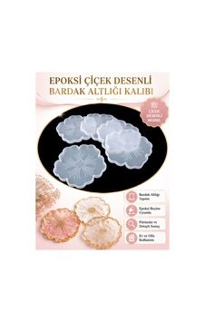 Epoksi Çiçek Desenli Bardak Altlığı Kalıbı Diğer