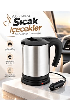 Bay Yolculuk Ve Seyahat İçin 12v Araç Uyumlu Paslanmaz Çelik Elektrikli Su Isıtıcı Kettle Najmaddin Bay Yolculuk Ve Seyahat İçin 12v Araç Uyumlu Paslanmaz Çelik Elektrikli Su Isıtıcı Kettle Najmaddin