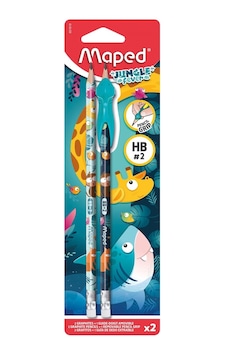 Maped Jungle Silgili Hb Kurşun Kalem + Kalem Tutacağı 851819 Çok Renkli Maped Jungle Silgili Hb Kurşun Kalem + Kalem Tutacağı 851819 Çok Renkli