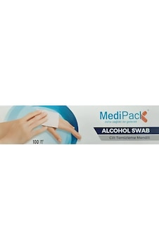 Medipack Alkol Swap Cilt Temizleme Mendili 100'lü Medipack Alkol Swap Cilt Temizleme Mendili 100'lü