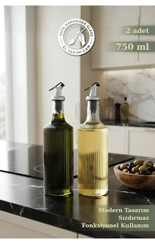 Selen Concept Pure Model Büyük Boy El Yapımı Cam Şişe Ve Yağdanlık 2li Set Şeffaf Selen Concept Pure Model Büyük Boy El Yapımı Cam Şişe Ve Yağdanlık 2li Set Şeffaf