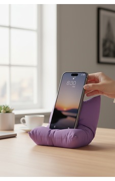 Yastık Figürlü Özel Tasarım Telefon Standı Mor Yastık Figürlü Özel Tasarım Telefon Standı Mor