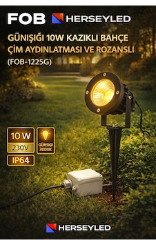 Fob- Günışığı 10w Kazıklı Bahçe Çim Aydınlatması Ve Rozanslı Gün Işığı