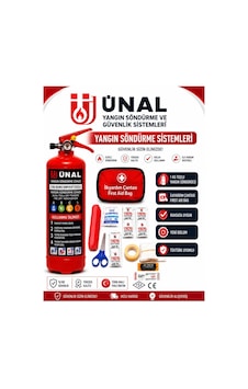 Yangın Söndürme Tüpü Seti 1 Kg Kuru Kimyevi Tozlu Yangın Söndürücü + İlk Yardım Çantası Yangın Söndürme Tüpü Seti 1 Kg Kuru Kimyevi Tozlu Yangın Söndürücü + İlk Yardım Çantası