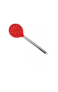 Lüx Metal Saplı Silikon Delikli Servis Kevgir 34 Cm Kırmızı Lüx Metal Saplı Silikon Delikli Servis Kevgir 34 Cm Kırmızı