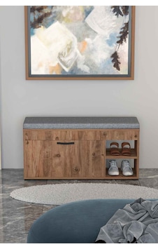 Ayakkabılık Minderli Bench Dolap Çok Amaçlı Raflı Puflu Oturaklı Ayakkabı Dolabı 192 Atlantik Çam Altın Ayakkabılık Minderli Bench Dolap Çok Amaçlı Raflı Puflu Oturaklı Ayakkabı Dolabı 192 Atlantik Çam Altın