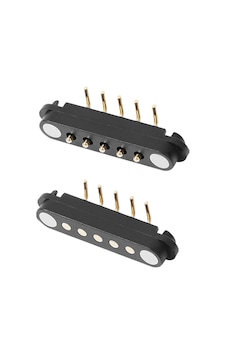 5-pin 2.54mm 90c Pogo Pin Manyetik Konnektör Takımı