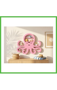 Vaveni 3d Baskı Ahtapot Duvar Rafı - Dekoratif Mini Raf-pembe Arz Vaveni 3d Baskı Ahtapot Duvar Rafı - Dekoratif Mini Raf-pembe Arz