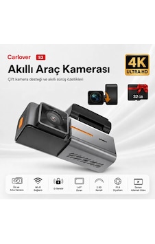 Carlover S2 4K Wifi Ön Arka Araç Kamerası Carlover S2 4K Wifi Ön Arka Araç Kamerası