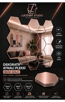 Lucitart Aynalı Pleksi Petek Duvar Dekoru Kendinden Yapışkanlı Dekoratif Altıgen Ayna Tekli 9 Renk 10x11 - 15x17 - 20x23 Cm Rose Gold Lucitart Aynalı Pleksi Petek Duvar Dekoru Kendinden Yapışkanlı Dekoratif Altıgen Ayna Tekli 9 Renk 10x11 - 15x17 - 20x23 Cm Rose Gold