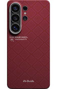 Galaxy S26 Ultra Kılıf M-safe Uyumlu Aramid Fiber Pitaka Harvard University Serisi Kapak Kırmızı