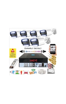 6 Lı Sesli Araç İnsan Yüz Tanımalı Hareket Algılayan 5 Mp Lens 9 Warm Led Gece Renkli Kamera Seti 5909ws 6 Lı Sesli Araç İnsan Yüz Tanımalı Hareket Algılayan 5 Mp Lens 9 Warm Led Gece Renkli Kamera Seti 5909ws