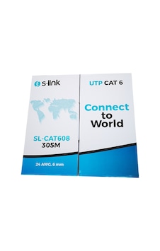 S-Link Sl-Cat608 Cat6 Gri Utp 305 Metre 24 Awg Network Kablosu