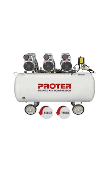 Proter 3 Hp 8 Bar 200 LT Monofaze Sessiz Yağsız Hava Kompresörü Proter 3 Hp 8 Bar 200 LT Monofaze Sessiz Yağsız Hava Kompresörü