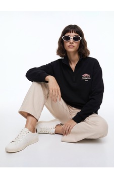 Jeep Siyah Kadın Loose Fit Baskılı Sweatshirt J6wl-swt7040 Jeep Siyah Kadın Loose Fit Baskılı Sweatshirt J6wl-swt7040