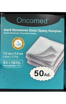 Oncomed Steril Spanç 5 x 10'lu 7.5 x 7.5 CM