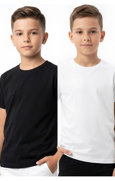 Modanino Erkek Çocuk 2'li Geniş Kalıp Basic T-shirt 6-14 Yaş 12690ds Siyah Modanino Erkek Çocuk 2'li Geniş Kalıp Basic T-shirt 6-14 Yaş 12690ds Siyah
