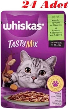 Whiskas Pouch Tastymix Kuzu & Tavuk & Havuçlu Yetişkin Kedi Maması 85 Gr 24 Adet Whiskas Pouch Tastymix Kuzu & Tavuk & Havuçlu Yetişkin Kedi Maması 85 Gr 24 Adet