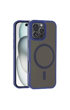 Zore Apple iPhone Uyumlu 16 Pro Max Kılıf M-safe Şarj Özellikli Mat Arka Yüzey Sio Kapak Lacivert