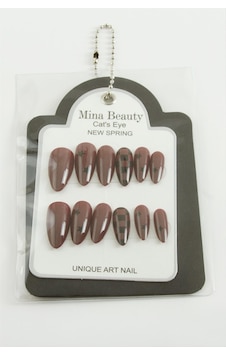 Desenli - 454 - Mina Beauty Kedi Gözü Takma - Csmo-tex - Tırnak Bordo Desenli - 454 - Mina Beauty Kedi Gözü Takma - Csmo-tex - Tırnak Bordo