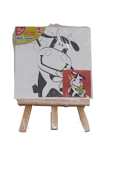 Bu-bu Çerçeveli Tuval Standı Mini 11x11 Cm İnek Bu-bu Çerçeveli Tuval Standı Mini 11x11 Cm İnek