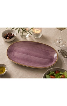 Aura Blackberry Oval Porselen Meze Ve Kahvaltı Sunum Tabağı, 19x11 Cm, İç Mekan Çok Renkli Aura Blackberry Oval Porselen Meze Ve Kahvaltı Sunum Tabağı, 19x11 Cm, İç Mekan Çok Renkli